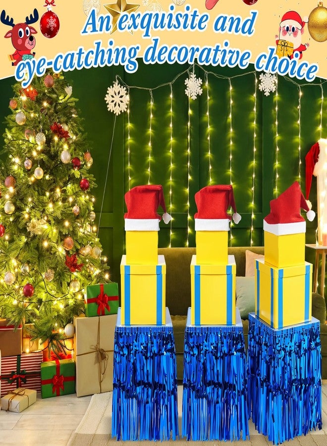 ShinyMatch 10 Pcs Christmas Stackable Gift Boxes Christmas Nesting Gift Boxes with Lid Santa Claus Hat Skirt Cute Decorative Present Box for Party Supplies Decor 3 Sizes - Image 4